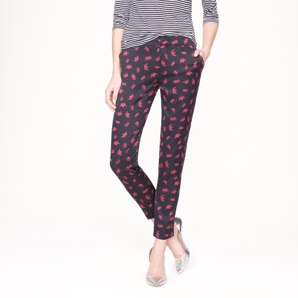 New J Crew Piamita Brigitte pant in crown print - Picture 1 of 2